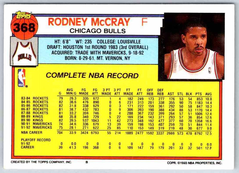 1991 WildCard Rodney Mcray