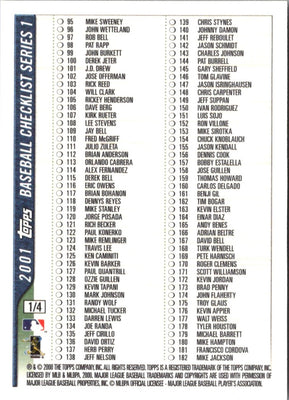 2001 Topps Traded & Rookies Checklists Checklist Checklist 2 #2
