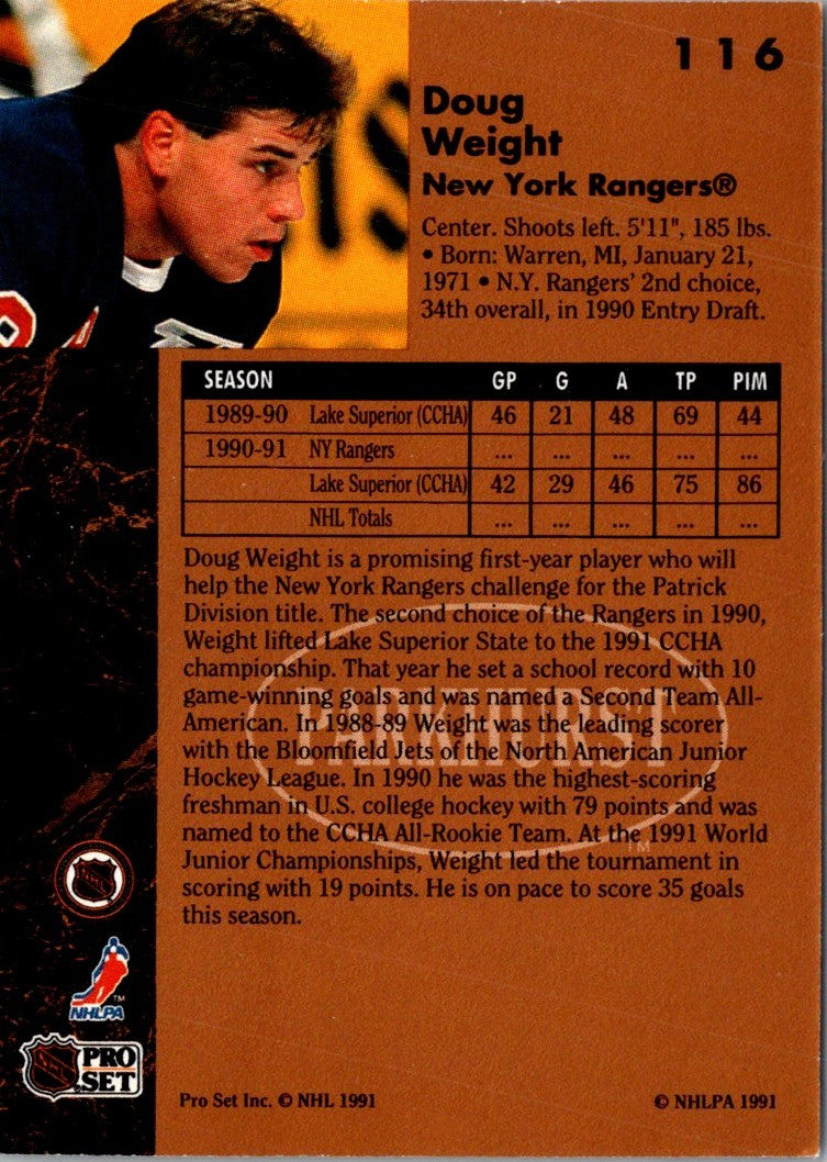 1991 Parkhurst Doug Weight