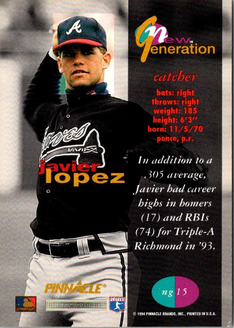 1994 Pinnacle New Generation Javier Lopez