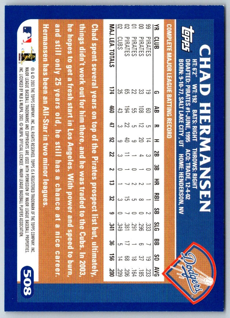 2003 Topps Chad Hermansen