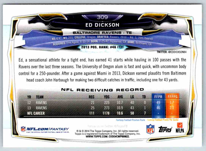 2014 Topps Ed Dickson