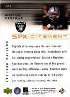 1999 SPx SPxcitement Napoleon Kaufman #S10