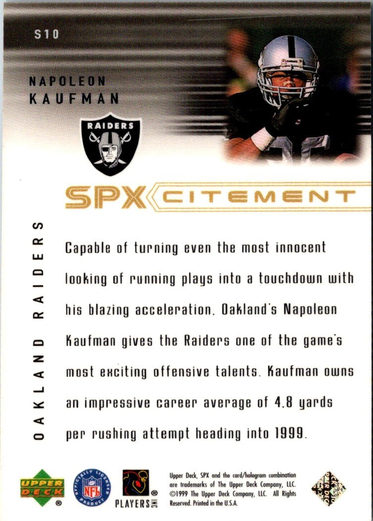 1999 SPx SPxcitement Napoleon Kaufman