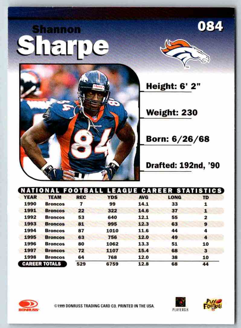 1999 Donruss Elite Shannon Sharpe