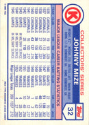 1985 Topps Circle K Johnny Mize
