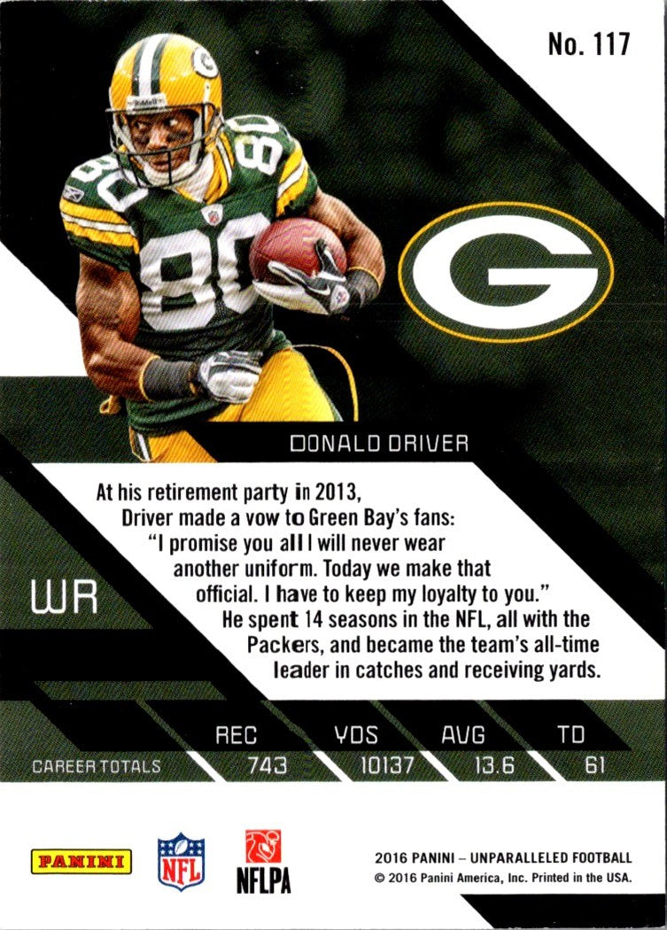 2016 Panini Unparalleled Donald Driver