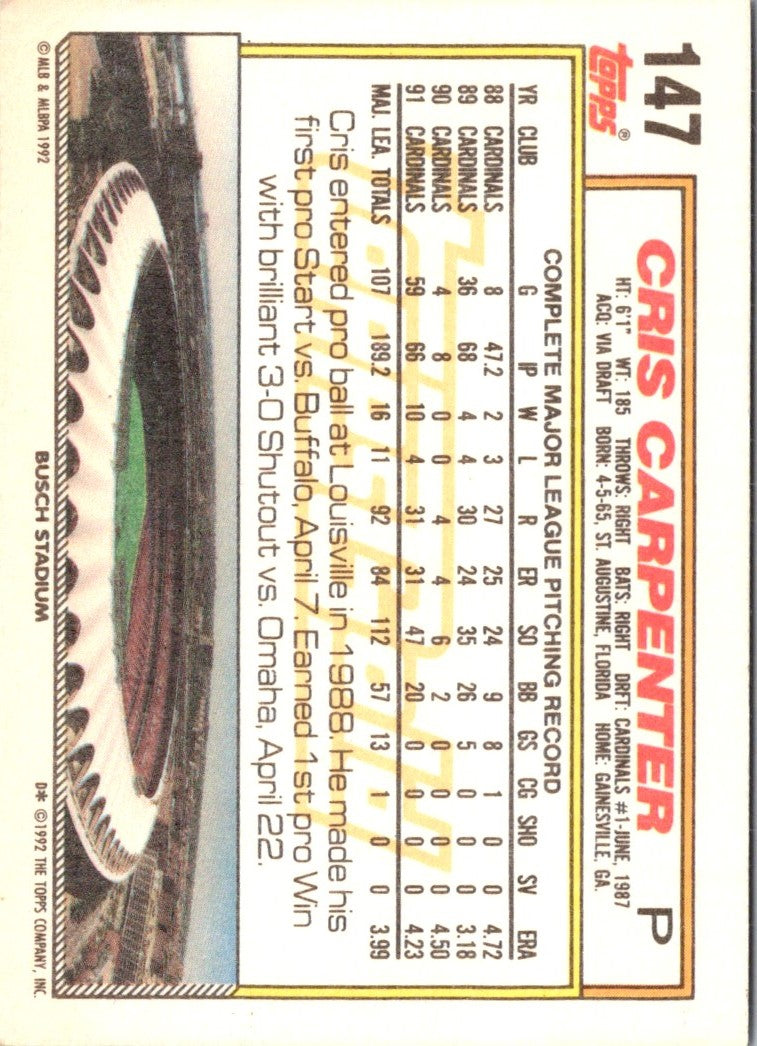 1992 Topps Cris Carpenter