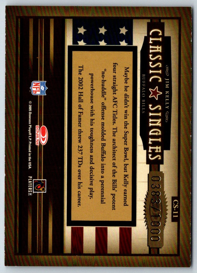 2005 Donruss Classics Classic Singles Bronze Jim Kelly