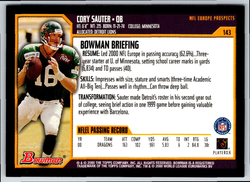 2000 Bowman Cory Sauter