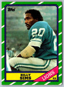 1986 Topps Billy Sims