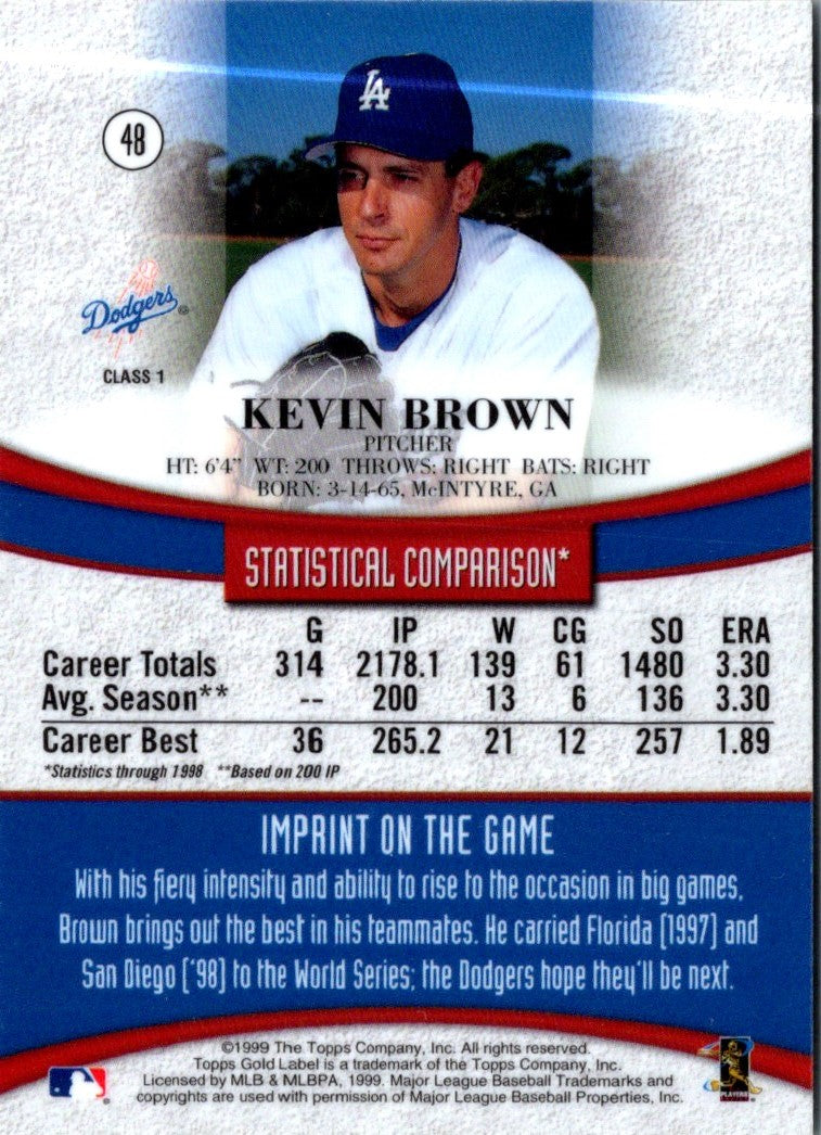 1999 Topps Gold Label Kevin Brown