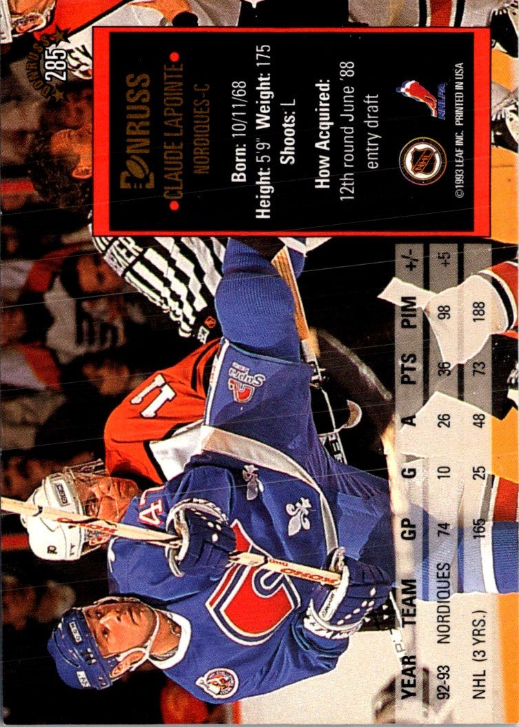 1993 Donruss Claude Lapointe