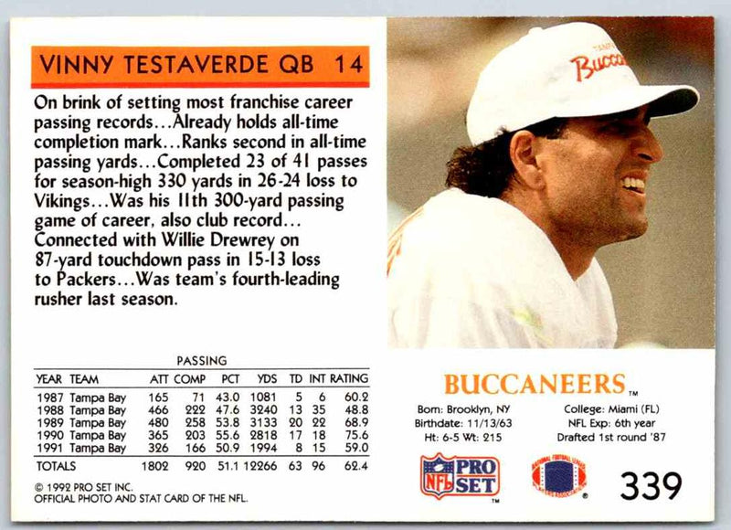 1992 Proset Vinny Testaverde