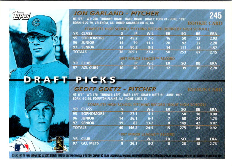 1998 Topps Jon Garland/Geoff Goetz