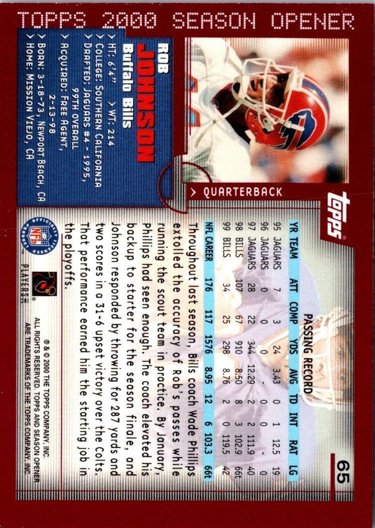 2000 Topps Season Opener Rob Johnson