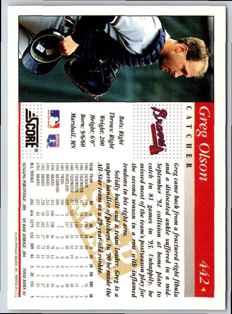 1994 Score Greg Olson