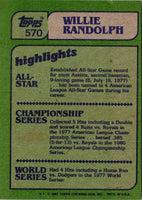 1982 Topps Willie Randolph #570