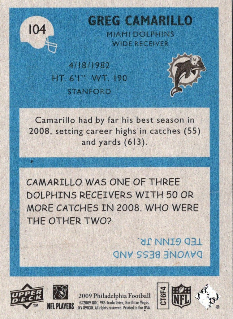 2009 Upper Deck Greg Camarillo