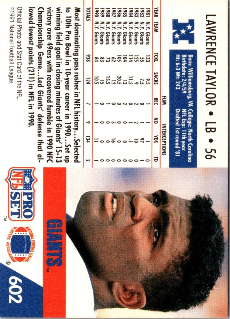 1991 Pro Set Lawrence Taylor