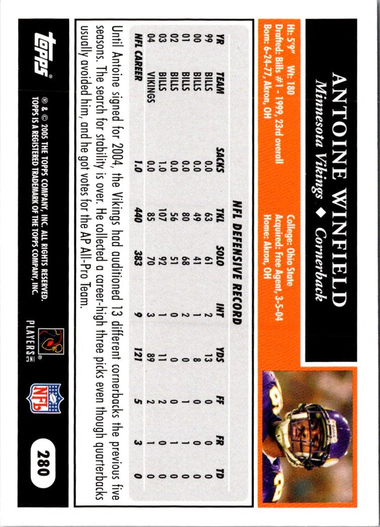 2005 Topps Antoine Winfield