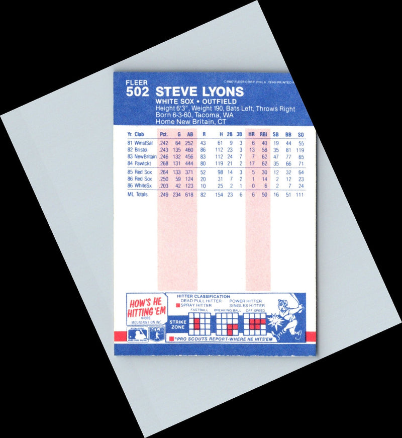 1985 Fleer Steve Lyons