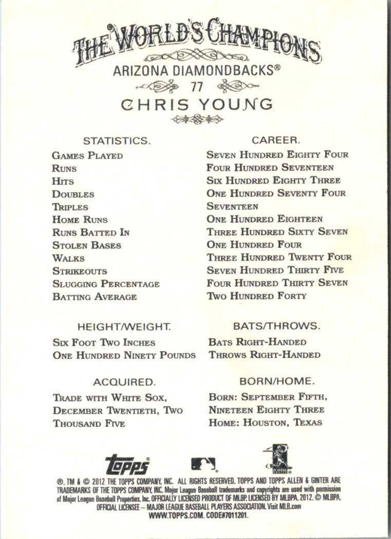 2012 Topps Allen & Ginter Chris Young