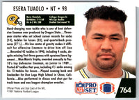1991 Pro Set Esera Tuaolo #764 Rookie