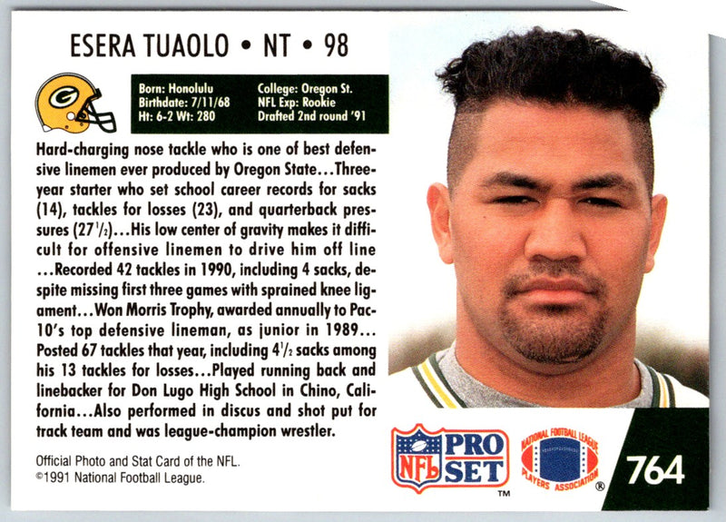 1991 Pro Set Esera Tuaolo