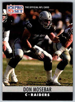 1990 Pro Set Super Bowl XXV Binder Raiders Don Mosebar #156