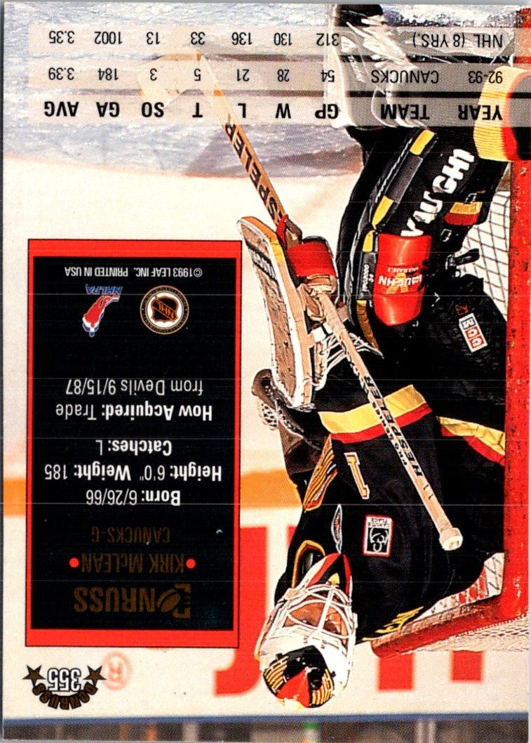 1993 Donruss Kirk McLean