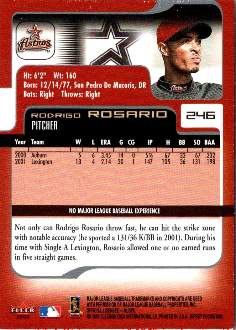 2002 Fleer Focus JE Jersey Parallel Rodrigo Rosario