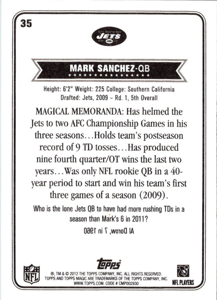 2012 Topps Magic Mark Sanchez