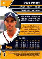 2001 Topps Reserve Greg Maddux #83