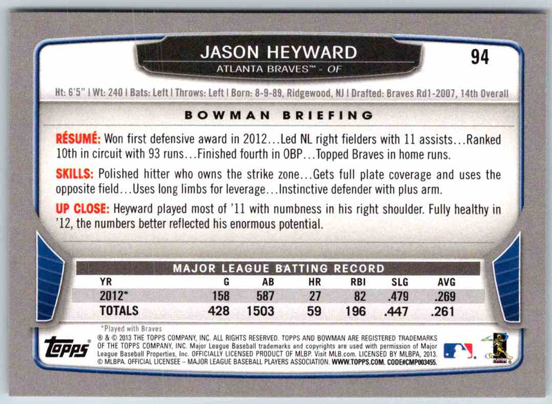 2014 Bowman Jason Heyward