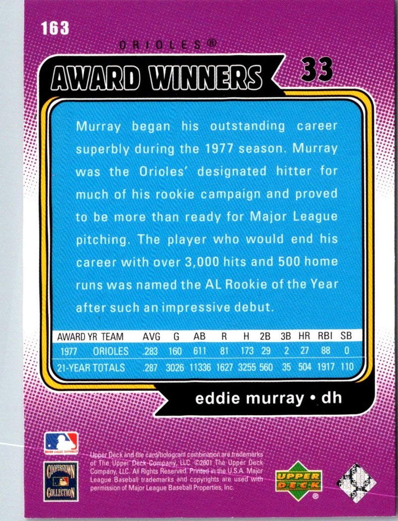 2001 Upper Deck Decade 1970's Eddie Murray