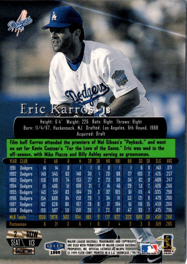 1999 Flair Showcase Row 3 (Power) 2 Eric Karros