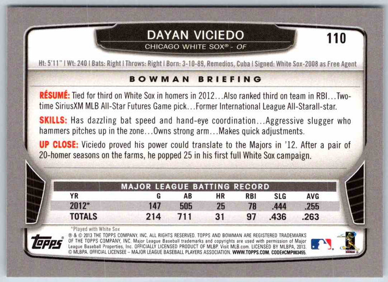 2013 Bowman Dayan Viciedo