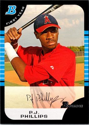 2005 Bowman Chrome Draft Picks & Prospects P.J. Phillips #BDP102 Rookie