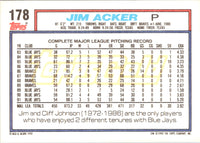 1992 Topps Jim Acker #178