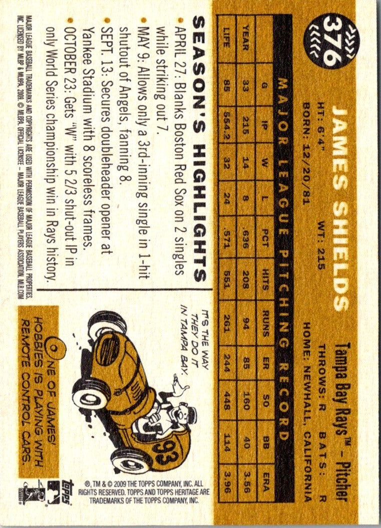 2009 Topps Heritage James Shields