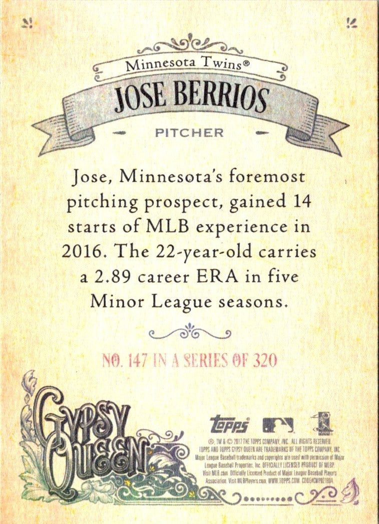 2017 Topps Gypsy Queen Jose Berrios