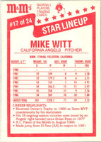 1987 M&M's Star Lineup Mike Witt #17