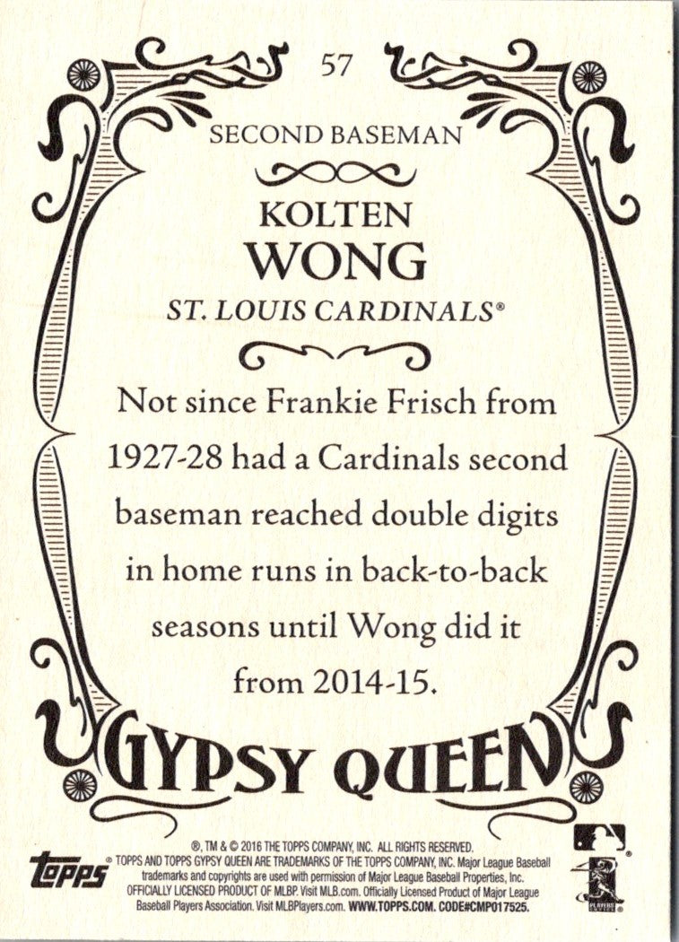 2016 Topps Gypsy Queen Kolten Wong