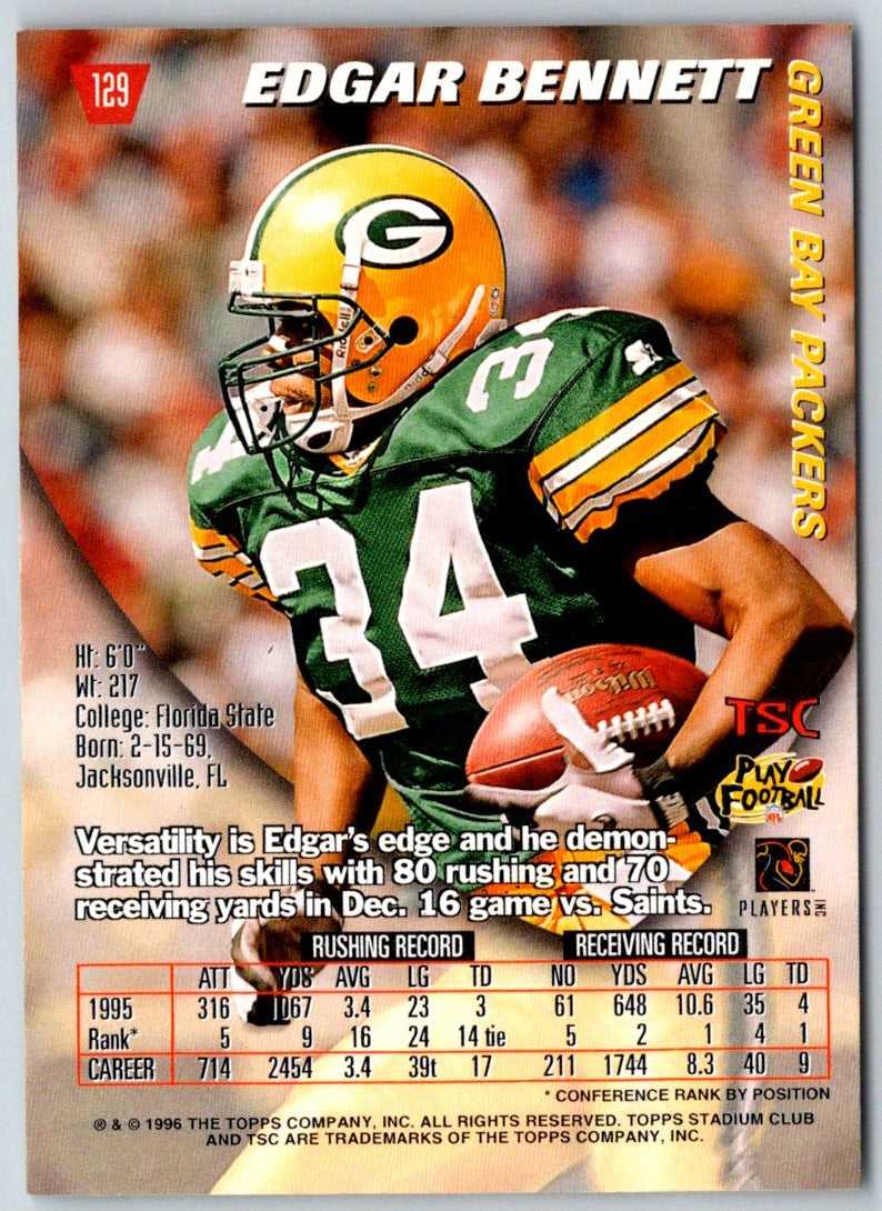 1996 Stadium Club Edgar Bennett