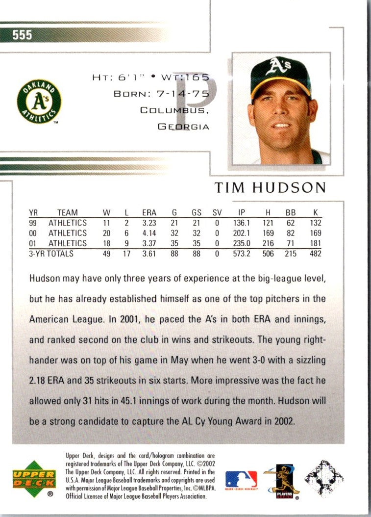 2002 Upper Deck Tim Hudson