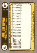 1981 Fleer Joe Lefebvre