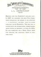 2011 Topps Allen & Ginter Glossy Factory Set L.L. Zamenhof #107 /999