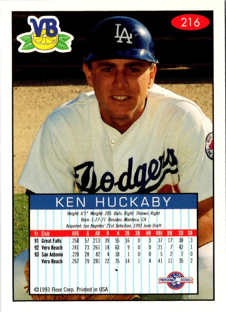 1993 Fleer Excel Ken Huckaby