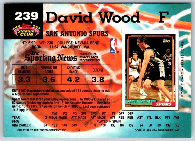 1992 Stadium Club David Wood